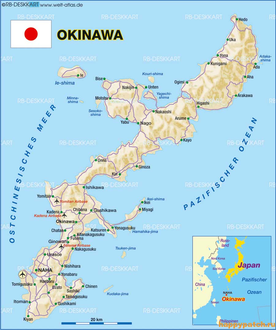 Карта Окинавы